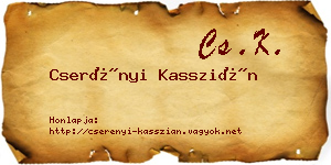 Cserényi Kasszián névjegykártya
